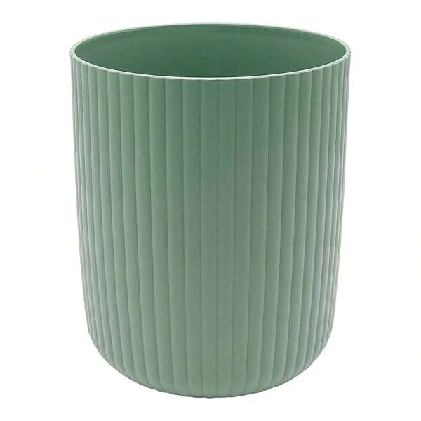1.64 Gallon Plastic Ribbed Wastebasket, Green