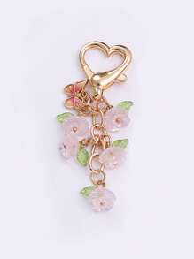 1 Stück neuer eleganter, simpler Lilien-Blumen Schlüsselanhänger mit Perlen, stilvoller Lilien-Blumen Anhänger, geeignet als Geschenk für Familie und Freunde, Schlüsselring, Taschenbaumler, Autoaccessoires, Rucksack für die Schule