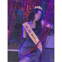 1套玫瑰金生日套装，水钻皇冠头饰，适合女士和女孩，这是我的生日，用于派对装饰，玫瑰金皇冠和头饰，派对礼物和用品，生日配饰 - 玫瑰金 - 查看 10