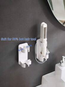 1 pieza Organizador de tenacillas, soporte montado en la pared del baño para plancha, tenacillas y plancha de pelo - Decoración de habitación