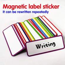 20 个彩色磁性可移除姓名标签 - 可重复使用橡胶软磁贴纸，5x3cm/7x9cm/5x10cm，适用于黑板、白板、冰箱、储物柜、办公室、学校、家庭组织、办公用品、厚橡胶框架、用于学校用品、返校