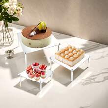 1/3pcs Acrylic Cupcake Stand Transparent Display Holder Set Suitable For Cakes, Pies, Desserts, Wedding & Party - Transparent - View 3