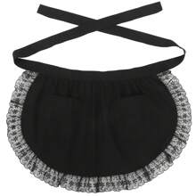 A Variety Of Colors And Styles Of Semi-Aprons-Fashionable Kitchen Clothes Suitable For Women, Chefs And Waitresses, Ruffled Hem, Very Suitable For Cooking And Service.