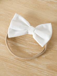 3pcs Set Baby Girls Casual Leopard Print Bow Short Sleeve Bodysuit + Leopard Bow Skirt + White Headband, Spring/Summer - Multicolor - View 10