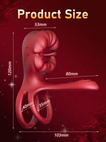 Adult Sex Toys Vibrator, Vibrating Penis Sleeve Cock Ring With Full Lips Tongue Clitoral Stimulator, APP Penis Ring Couples Pleasure Sex Toys For Men Women, Mouth Tongue Licking Penis Ring Vibrator For G Spot Stimulation, Male Female Couples Sex Toys