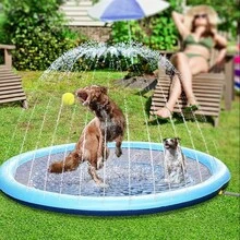 1pc Extra Large Dog Pool Splash Pad - Heavy Duty PVC Pet SwimmingPool Heavy Duty Outdoor Wading Pool With Anti-Slip Design|Summer Pet Bathing & Summer Swimming Pool Play Essential - Multicolor - View 1