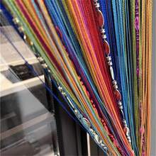 100cmX200cm Decorative Door String Curtain Beads Wall Panel Fringe Window Room Divider Blind For Wedding Coffee House Parts Door Divider Beads Tassel Screen Decoration (Colorfull 25) - Rượu vang đỏ 25 - Xem 9