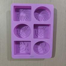1 Peça, Molde de Sabão de Óleo Essencial Artesanal com 6 Grades em Forma de Folha Oval Quadrada, Molde de Silicone Artesanal DIY - Formas de Folha Redonda e Quadrada, Adequado para Sabão, Resina, Velas, Antiaderente, Reutilizável, Perfeito para Projetos Criativos, Molde de Silicone para Fabricação Artesanal de Sabão com 6 Folhas Quadradas Diferentes Oval Resistente a Altas Temperaturas