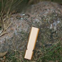1PC Aluminum Alloy Dual Frequency Whistle Dual Tube Outdoor Survival Rescue Whistle Gear