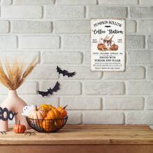 Pumpkin Hollow Coffee Station Metal Sign - Vintage Style 20.32x30.48 Cm Tin Plaque For Home, Farmhouse, Coffee Shop Wall Decor, Halloween, Christmas, Easter - UV Protected, Fade Resistant, Easy To Hang Home Decor Halloween Decor Fall Decor Room Decor - 20,32x30,48cm - Xem 6