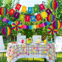 Colorful Birthday Party Decoration Set Mall Window Colorful Flower Ball Pulling Honeycomb Ball Hanging Decoration - Multicolor - View 2