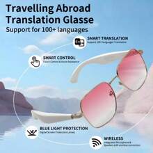 LIGE's New Casual Smart Bluetooth Glasses 55mAh MAh Capacity Battery Bluetooth Call/Music Playback/Voice Assistant/Remote Control Photography/AI Translation, Wind And Sandproof Fashion Multifunctional Smart Glasses For Women Every Day, Travel, Wear