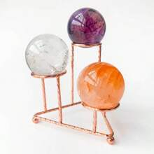 1 Stück kristallkugelförmiger Ausstellungsständer mit 3 Fächern, hält 3 Kristallkugeln, Dekoration für Zuhause, Wohnzimmer und Büro, geeignet für Weihnachten, Valentinstag, Neujahr