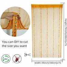 100cmX200cm Decorative Door String Curtain Beads Wall Panel Fringe Window Room Divider Blind For Wedding Coffee House Parts Door Divider Beads Tassel Screen Decoration (Colorfull 25) - 橘色 25 - 查看 2