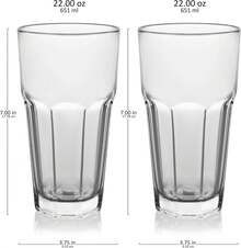 Libbey Gibraltar Iced Tea Glasses, 22 Ounce, Tall Tempered Cocktail Glass Tumbler Set Of 12, Ice Tea Glasses For Parties And Everyday Use - 冰茶杯(22盎司) - 查看 3
