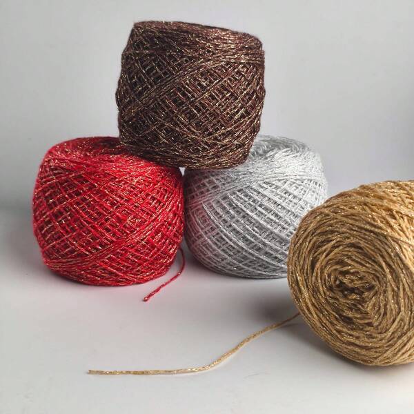 Chunky Hollow Crochet Yarn - 1PC 50G Gold Metallic Christmas Halloween Decor Thread, Sparkly DIY Yarn For Fabric Weaving, Luxury Handbags, Sweaters, Crystal Bear Doll Making & Gift Wrapping Crafts