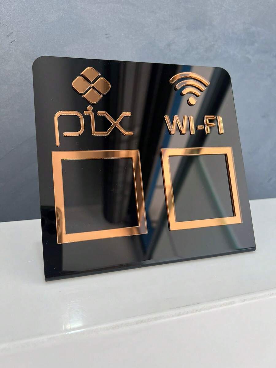 Pix Display Board Table Counter PIX And WI-FI - 黑色與古銅色 - 查看 1