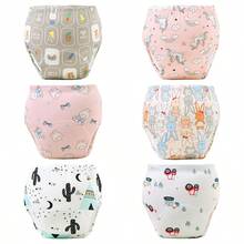 6件婴儿如厕训练裤 - 透气训练内裤，松紧腰身，柔软舒适，适合幼儿，多色可选，如厕训练，幼儿内裤，婴儿尿布裤，设计简约，面料耐用。送给男婴和女婴的最佳礼物