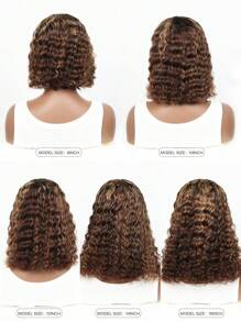 Glueless Ready To Wear Wig Human Hair Pre Plucked Precut P4/27 Highlight Ombre Honey Blonde Curly Bob 180 Density 6x4 Lace Closure Glueless Wigs With Natural Hairline For Women