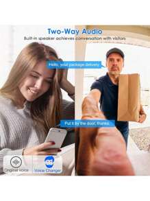 Doorbell Camera Wireless, 1080P Smart Wireless Video Doorbell Camera With Chime, 2.4GWiFi, 2-Way Audio, Night Vision, Free Cloud Storage Security Doorbell For Home Office,