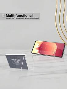 1pc Acrylic Business Card Holders On The Office Desk, Transparent Plastic Desktop Business Card Display Stand, Business Card Holder, Business Card Holder, Can Accommodate 30-50 Business Cards, Acrylic Business Card Display Rack