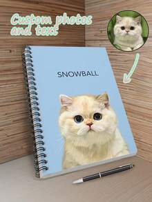 Cuaderno de espiral con foto personalizada de mascota, libro de escritura personalizado con perro y gato, cuaderno con portada personalizada, regalo para amantes de las mascotas, libro de anillas, cuaderno de viaje con cara de mascota, útiles escolares, multiusos, ornamental, reutilizable, moderno, colorido, lindo, vintage, de dibujos animados, kawaii, personalizado, único, para trabajadores, clientes, estudiantes, para negocios/trabajo/oficina, para la escuela, suministros de regalo de Navidad - Multicolor - Ver 13