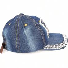 S.American Flag Baseball Cap Sparkle Rhinestone USA Flag Deim Hip Hop Hat - 4c - View 5