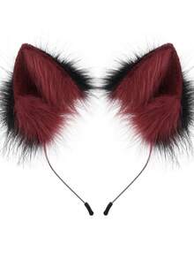 Handmade Faux Fur Animal Ears Headband Furry Cat Fox Ear Hairhoop Headwear Costume Accessory For Cosplay Masquerade