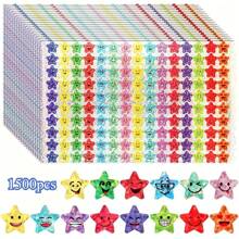 3000 Shining Star Stickers, Multiple Smiling Face Designs, 1500 Pieces Suitable For Student Rewards And Behavior Charts, Self-Adhesive Teacher Supplies