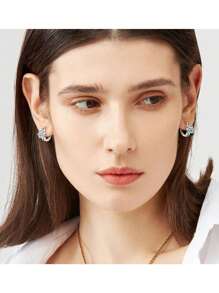 XUJIA 1 Paar Moissanit Creolen Ohrringe für Frauen 925 Sterling Silber Kreolen Ohrringe 6,5mm rund geschliffen 1CT Moissanit Ohrringe, Damen Ohrringe, Einfach und Klassisch, 925 Silber Ohrringe, Schmuckgeschenke mit GRA Zertifikat