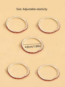 5 Stücke funkelnde Kristall Armreifen, verstellbare elastische Party-Stil Glitzer-Accessoires, ideales Geschenk für Frauen