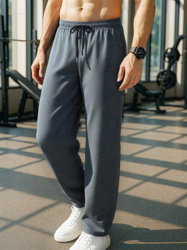 Pantalones deportivos casuales ligeros y delgados para hombres, aptos para trotar, hacer ejercicio