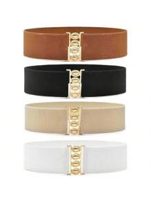 1 pieza/3 piezas Cinturón elástico de moda para vestidos, banda decorativa para la cintura de alta calidad y versátil para damas