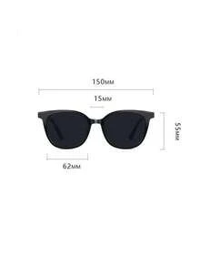 Retro Frame, Small Frame, Fashionable Glasses For Both Men And Women, Classic Plastic, Outdoor Travel, Beach Vacation, Casual Decoration - Black - View 5