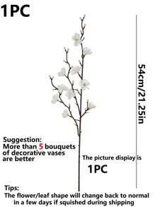 1/3/6 pièce(s)/set de fleurs artificielles de prunier réalistes - branches de soie à tige longue pour arrangements DIY, centres de table et décoration d'intérieur - parfait pour les mariages, les fiançailles et les célébrations intérieures/extérieures. Accessoires de bouquet, vases à fleurs, décoration d'intérieur
