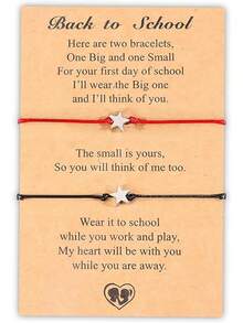 YANCHUN First Day Of Mommy And Me Bracelet Back To School Bracelet Matching Bracelets Set Graduation Gifts For Women  2025 - A5:ĐỏĐen - Xem 3