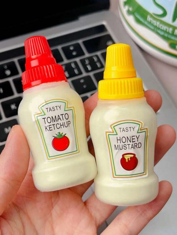 4/8pcs Mini Reusable Plastic Squeeze Condiment Bottles, For Ketchup, Mustard, Salad Dressing, Portable Sauce Containers For Lunch Box, Bento, Picnic, Party, Kitchen