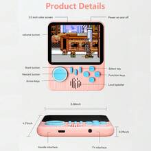 Máy chơi game cầm tay YiYi Macaron Mini 666-trong-1, màn hình lớn 3.5 inch, pin sạc 600mAh, cắm là chơi, máy chơi game retro di động (1 người chơi/2 người chơi) - Nhiều màu - Xem 12