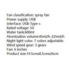 1 pieza Ventilador portátil 3 en 1 Acondicionador de aire doméstico Pequeño enfriador de aire Luces LED nocturnas Humidificador Ajuste de aire Ventiladores para el hogar Dropshipping