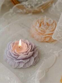 1 pièce Bougie façonnée en forme florale, bougie à la cire de soja d'esthétique botanique, bougie minimaliste faite main, décor adapté pour la maison, le spa, le yoga, l'anniversaire, le mariage, les cadeaux de fête, l'art, le blanc, la décoration de la chambre, le cadeau de remise des diplômes