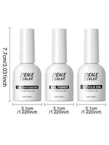 peacecolor 2/3/4pcs 10ml/15ml Nail Cuticle Oil & Dehydrator Set, Nail Strengthening Oil & Gel Polish Base Coat Set, Suitable For Beginners To Use At Home Or Nail Salon DIY - Multicolor - View 8