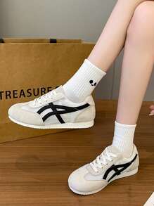 Solid Color Preppy Outdoor/Casual Athletic Shoes, Mesh Breathable Fashion Versatile , Lightweight Sneakers For Running, Gym Workout For Women