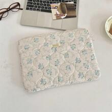 Cute Lingge Embroidered Bow Tablet Bag Laptop Bag Compatible With Macbook Full Of Girl Hearts