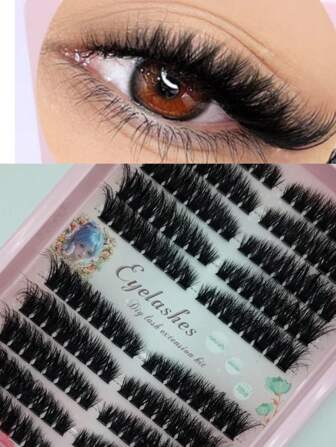 100 件/包 10D 貂皮睫毛，160 簇浓密假睫毛，适合初学者轻松佩戴