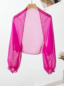 1件女士印花休闲长袖披肩，可搭配连衣裙