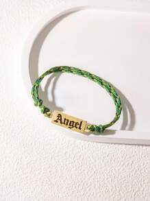 1 pièce Bracelet en corde tressée personnalisé avec pendentif gravé, bracelet en ficelle coloré, excellent cadeau pour les amis et la famille