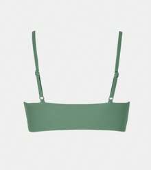 Women's Bikini Top Bathing Suit V Neck Adjustable Spaghetti Straps Twist Front - 軍綠色 - 查看 6