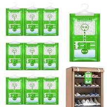 10Pcs/Set Wardrobe Moisture Absorbent Bags, Hanging Dehumidification Bags Anti-Mold And Moisture-Proof Bags, Suitable For Kitchen, Bathroom, Cabinet, Wardrobe, Shoe Cabinet, Car, School, Office, Home, Dormitory, Travel, Home Decoration, Christmas Note: Each Package Contains 50g Of Content ,Dehumidifier For Home