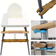Reposapiés ajustable de bambú para sillas altas - Antideslizante, soporte cómodo para uso en el hogar y la oficina, hecho de madera de alta calidad - Multicolor - Ver 3