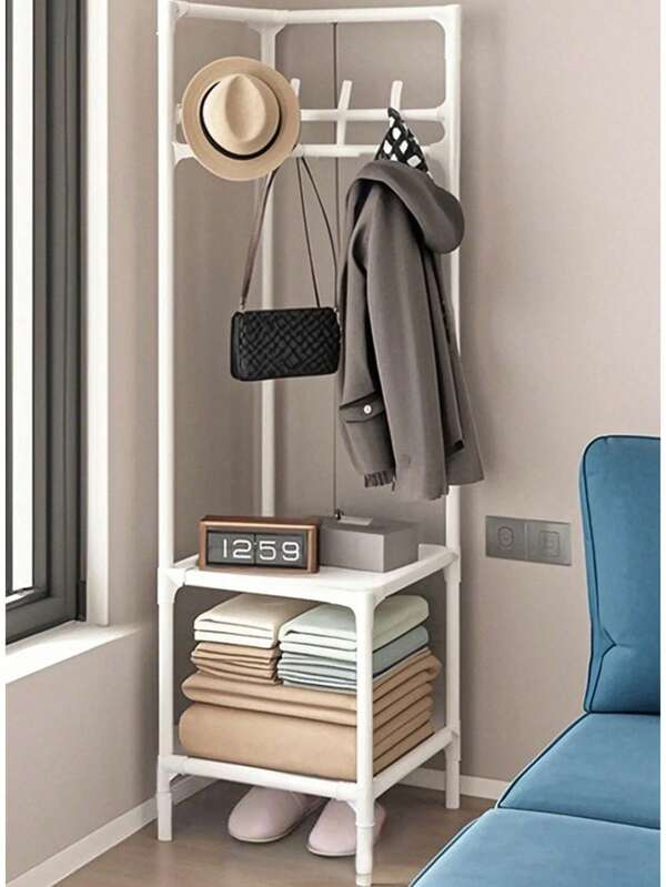 1 Stück Kleiderständer bodenlang, Mehrzweck-Aufbewahrungsregal für Haushalt, einfacher Schuhständer, geeignet für Küche, Bad, Wohnzimmer, Büro, Küche, Wohnzimmer, Schlafzimmer, Mehrstöckiges Aufbewahrungsregal, Ecke Stauraum, Schuhaufbewahrung, Kosmetik, Schlafzimmer Bücherschrank, Wohnzimmer Snacks, Mehrstöckiges Aufbewahrungsregal, geeignet für ganzjährige Lagerung Zuhause.